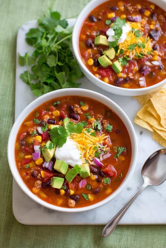 Easy Ground Beef Taco Soup Recipe
