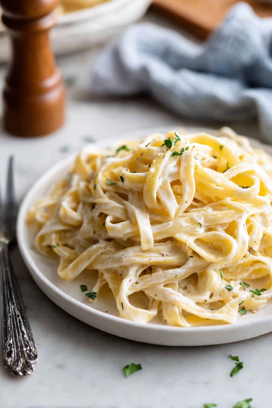Creamy Fettuccine Alfredo Recipe - Serving