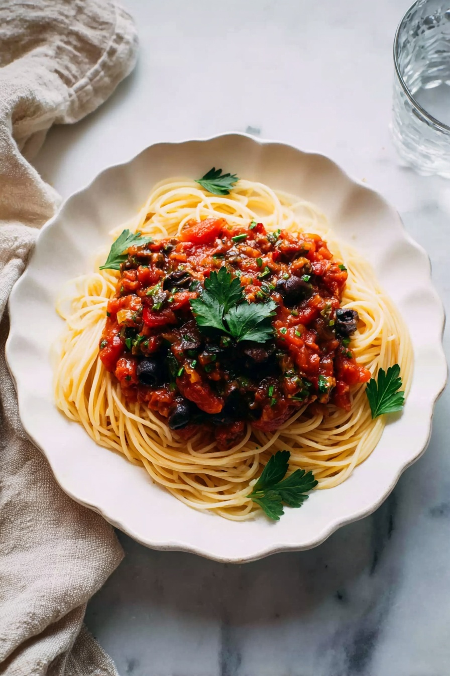 Best Pasta Puttanesca Recipe - Serving