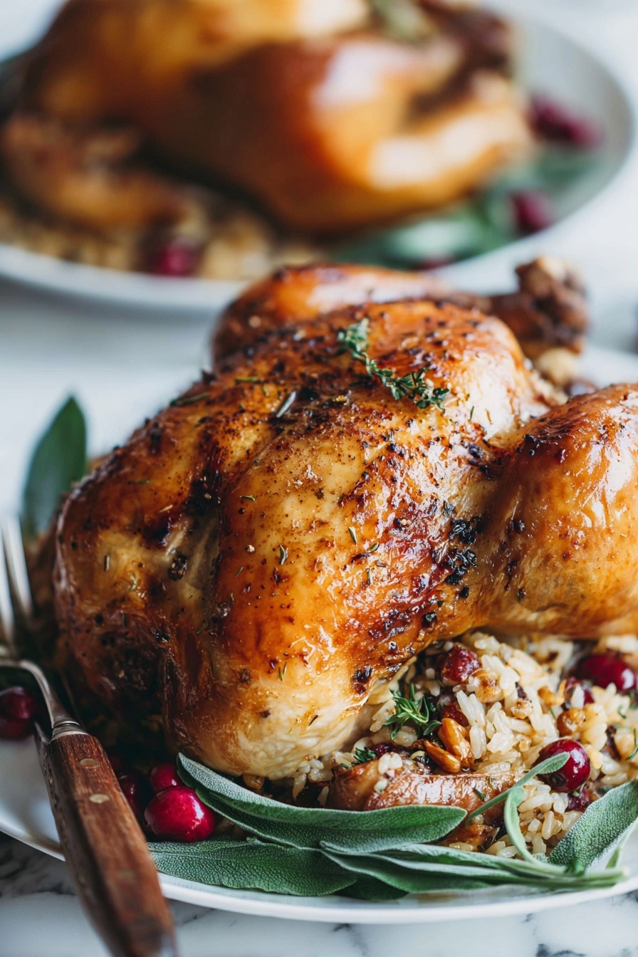 Cornish Hens with Apple Cranberry Stuffing Recipe - Serving