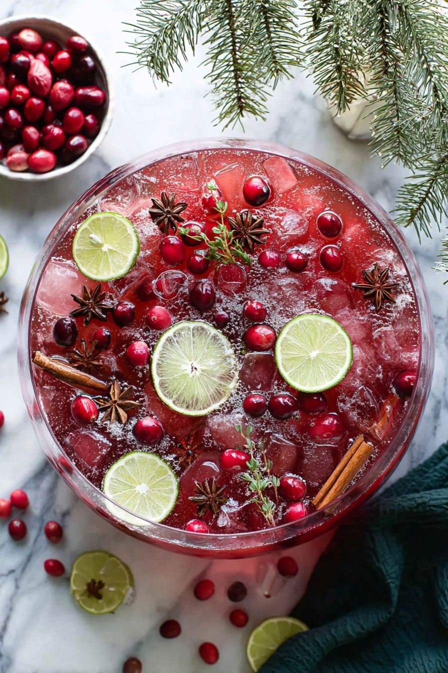 There are five clear, textured glasses filled with pink drink and ice on a white marbled surface. Each glass has a cinnamon stick placed diagonally on top, some with whole cranberries and anise star floating in the drink. One glass has a small green lime wedge resting inside near the rim. The glasses vary in height and style but all show the pink liquid brightly. A white bowl filled with fresh red cranberries is also visible at the bottom right. The scene is well lit with soft daylight. photo taken with an iphone --ar 2:3 --v 7 - Festive Cranberry Ginger Punch, holiday non-alcoholic drinks, Christmas punch recipes, cranberry ginger mocktail, festive holiday beverages