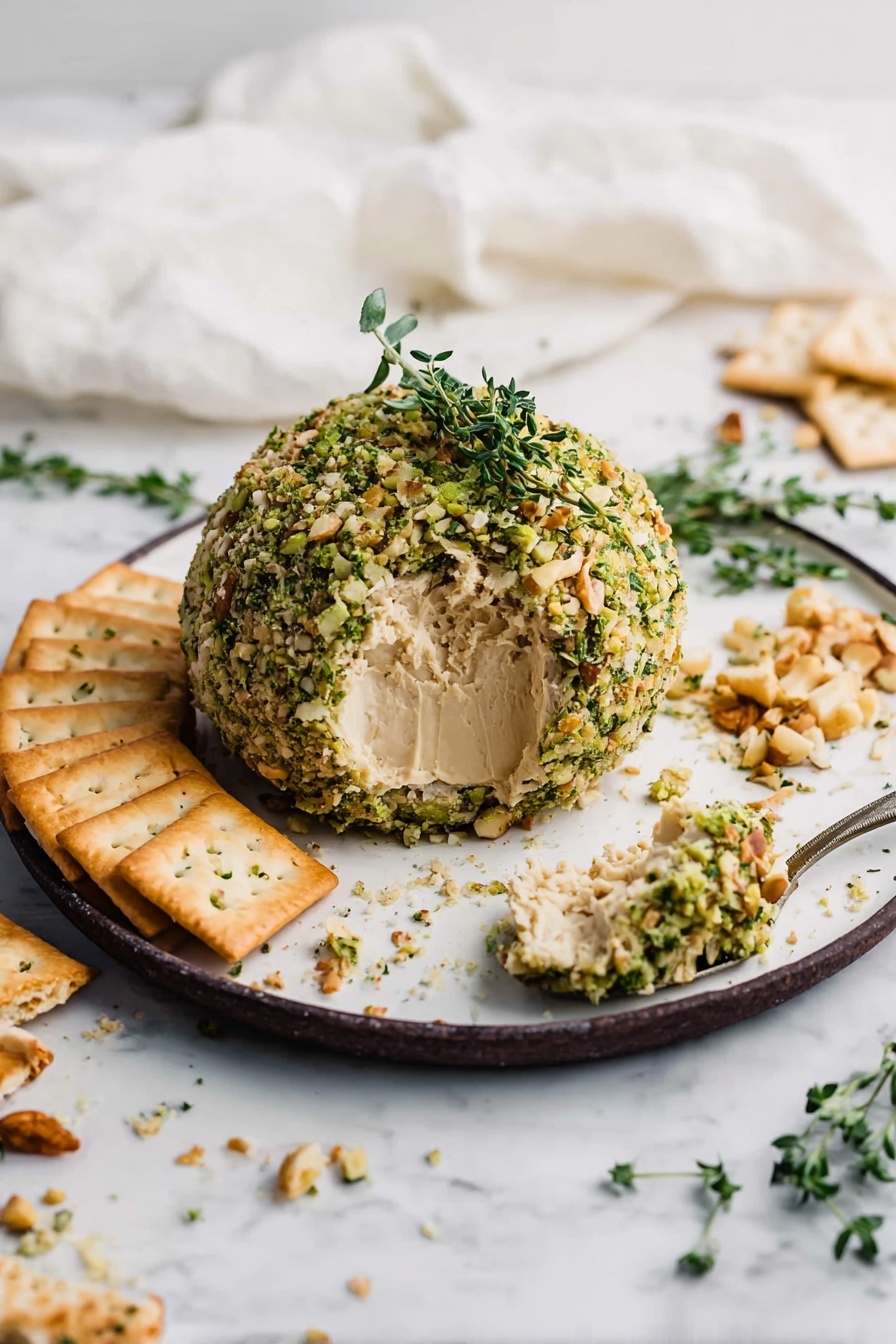 Vegan Herb Cheese Ball Recipe - Serving