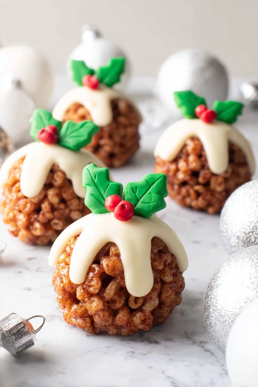 Festive Chocolate Rice Krispie Puddings Recipe - Serving