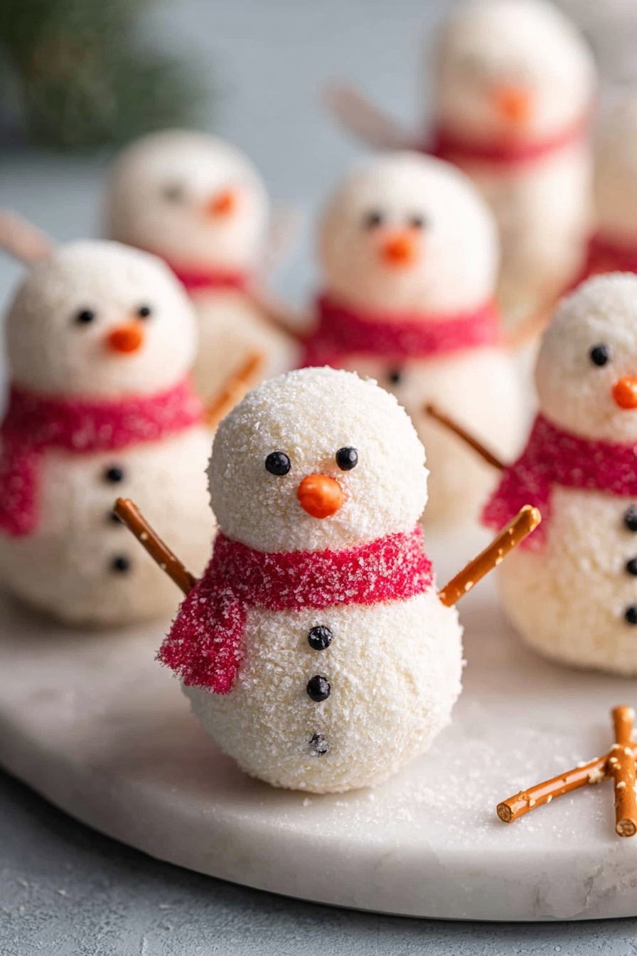 Vegan Coconut Snowman Truffles Recipe - Serving