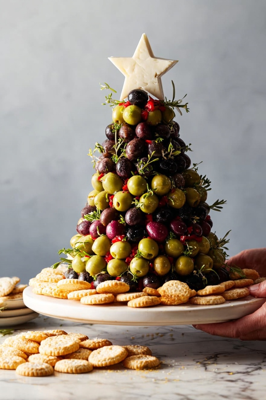 Antipasto Cheese Ball Christmas Tree Recipe - Recipe Step
