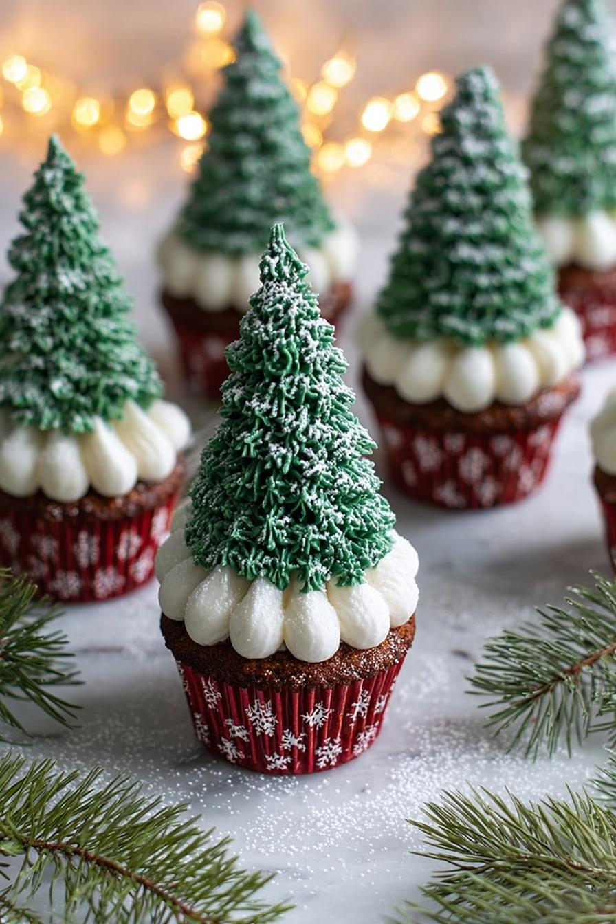Festive Christmas Tree Cupcakes Recipe - Serving