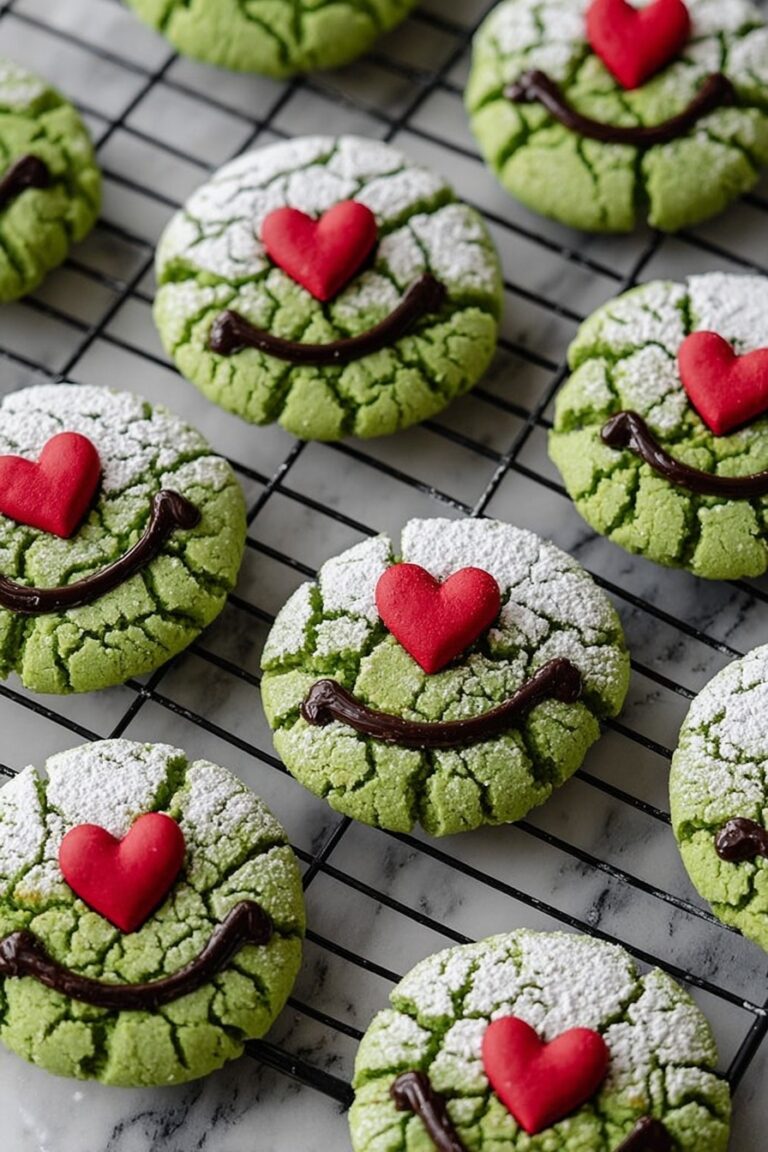 Grinch Crinkle Cookies for Christmas Recipe