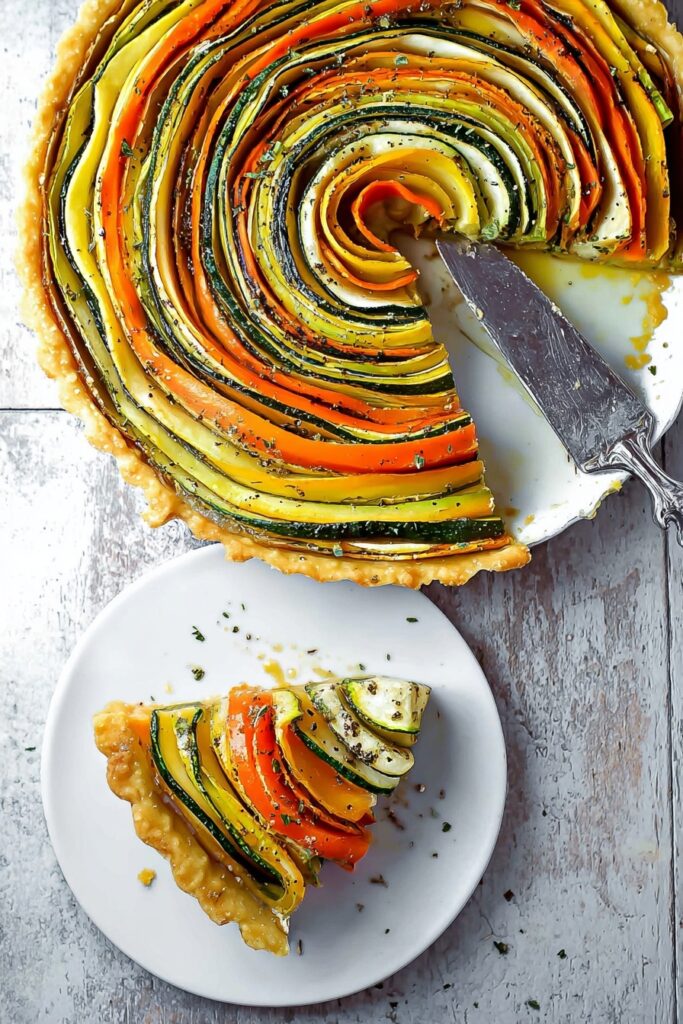Vegetable Spiral Tart with Pesto Recipe