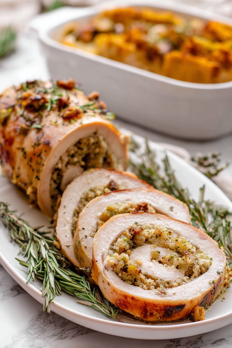 Turkey Roulade with Sausage Stuffing Recipe - Serving