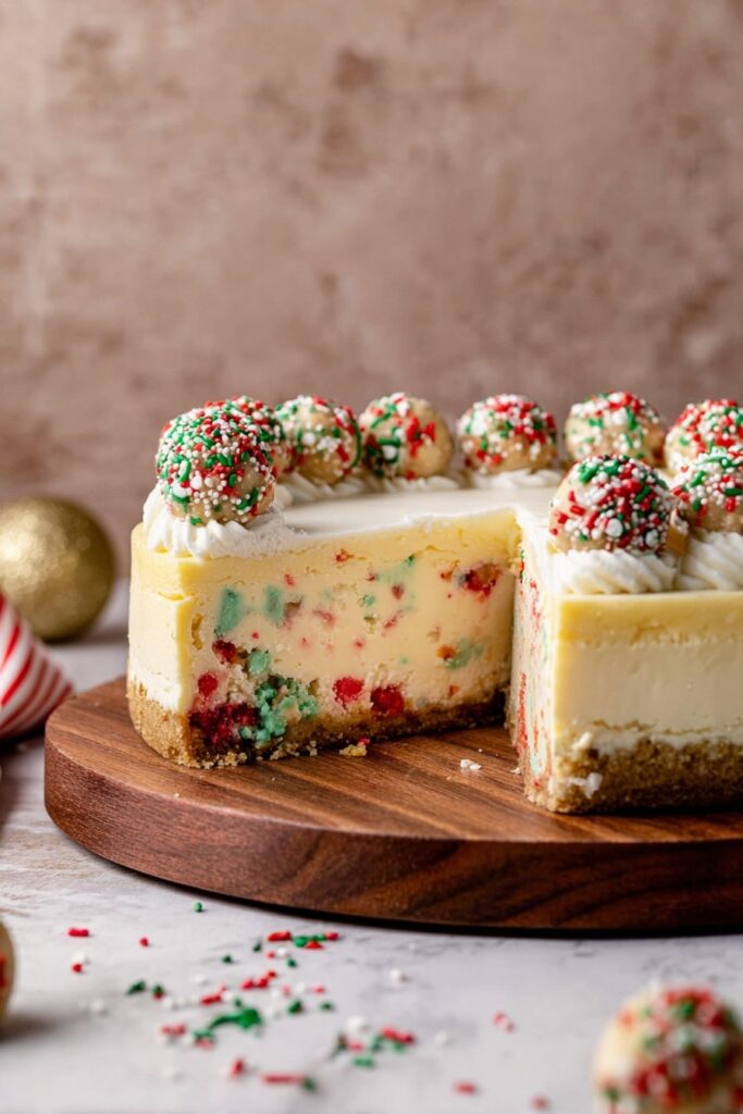 Sugar Cookie Cheesecake Loaded with Sprinkles Recipe