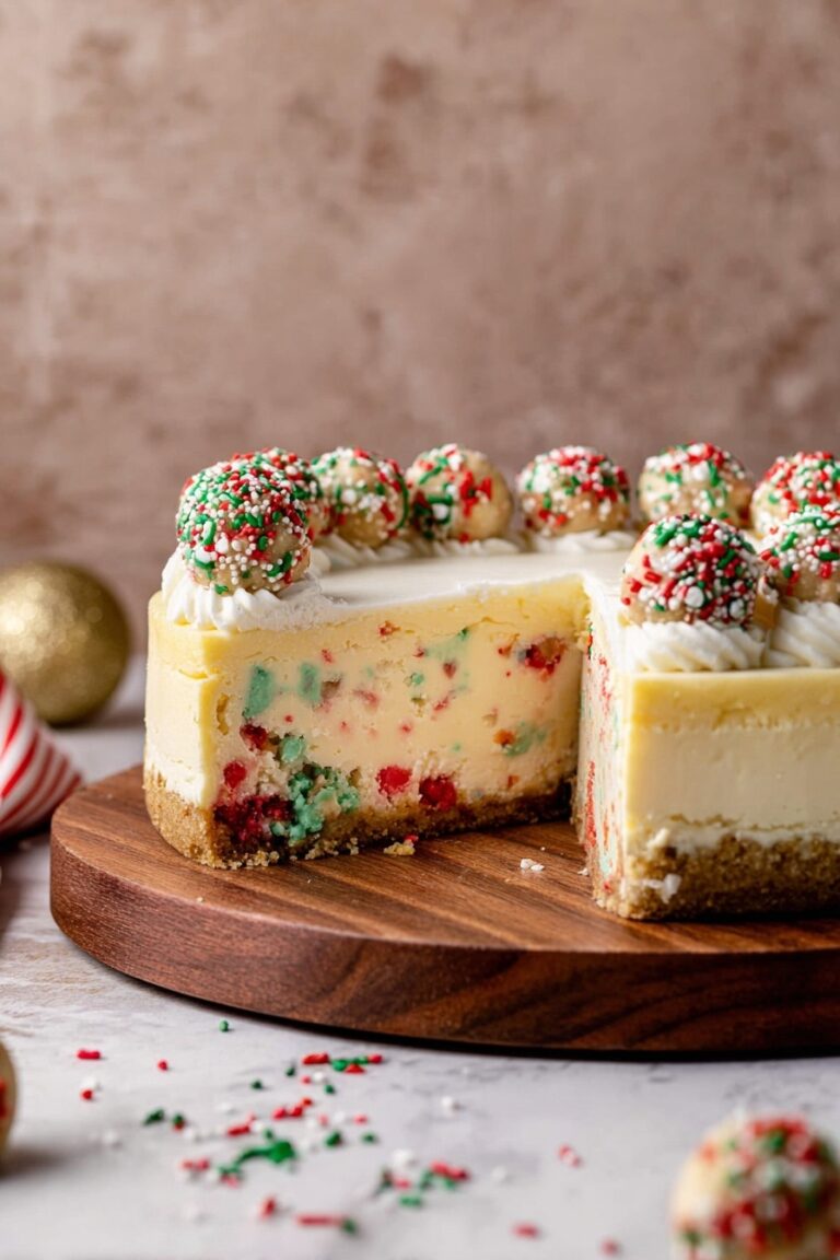 Sugar Cookie Cheesecake Loaded with Sprinkles Recipe