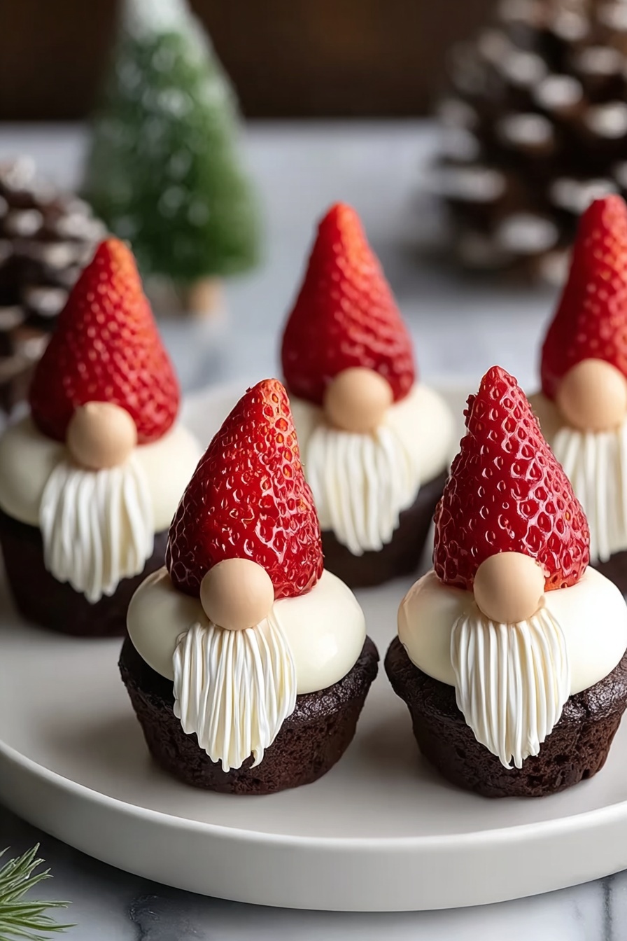 Cute Brownie Bite Gnome Treats Recipe - Serving
