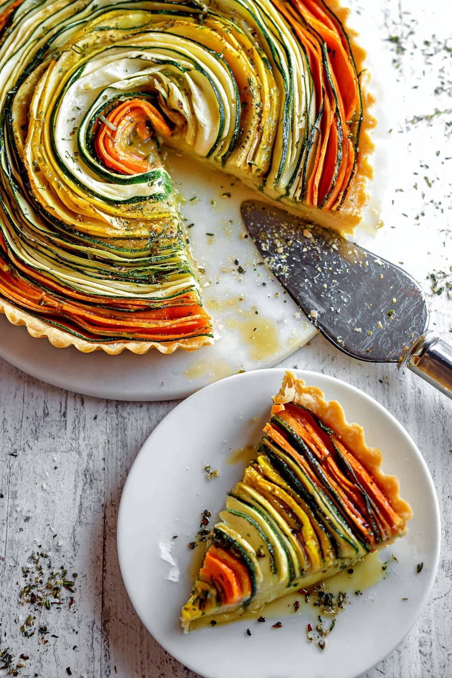 Vegetable Spiral Tart with Pesto Recipe - Serving