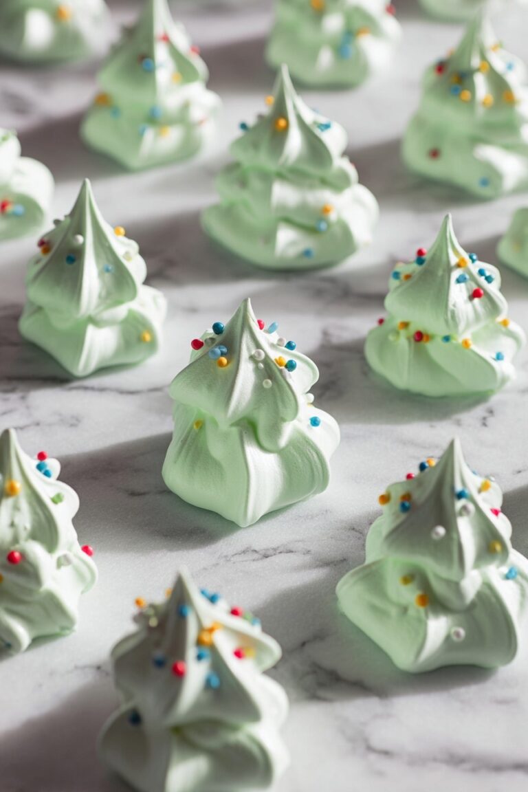 Green Meringue Christmas Trees Recipe