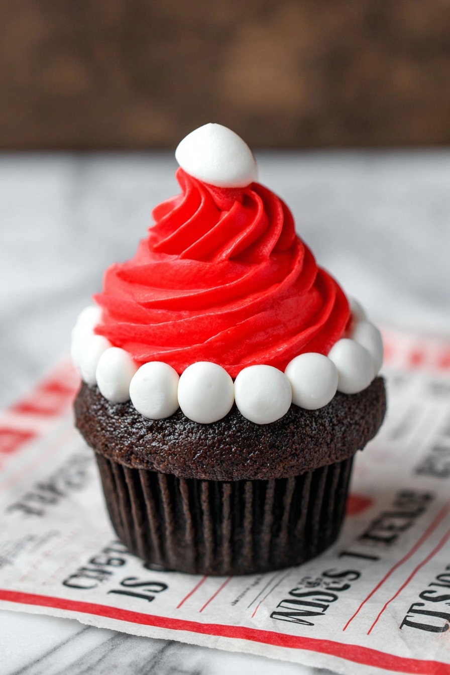 Santa Hat Cupcakes Recipe - Serving