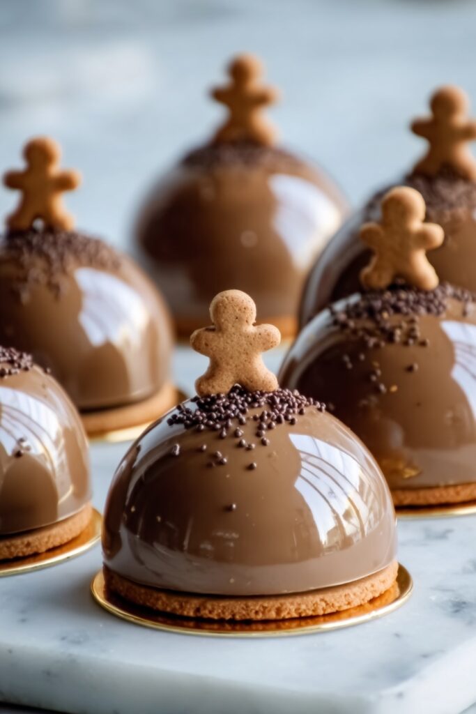 Gingerbread Latte Mousse Domes Recipe