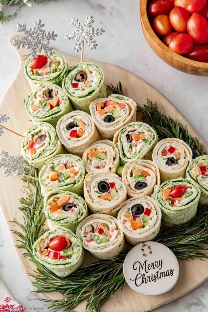 Festive Christmas Tree Cream Cheese Pinwheels Recipe