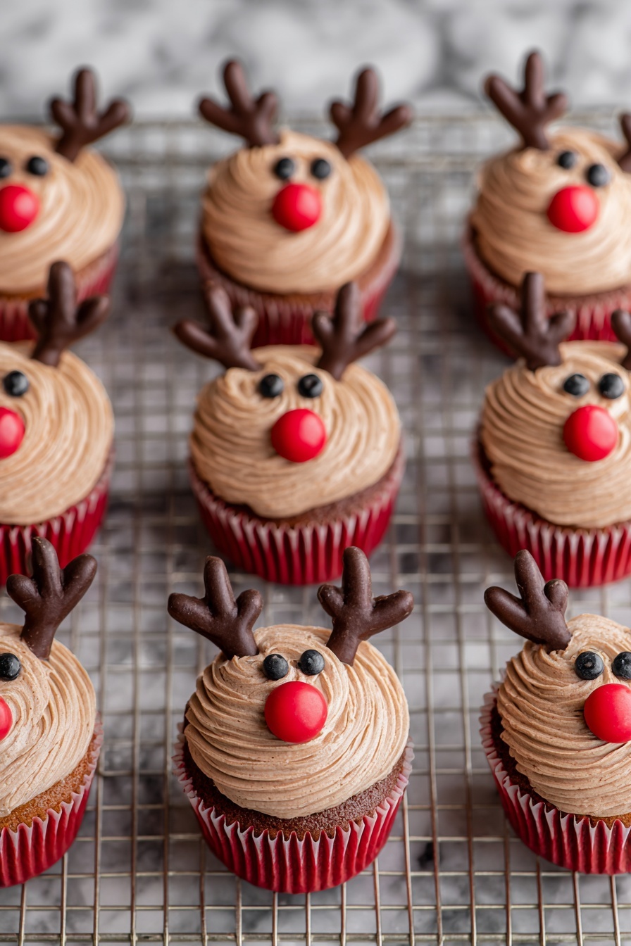 Reindeer Cupcakes with Candy Melt Antlers Recipe - Serving