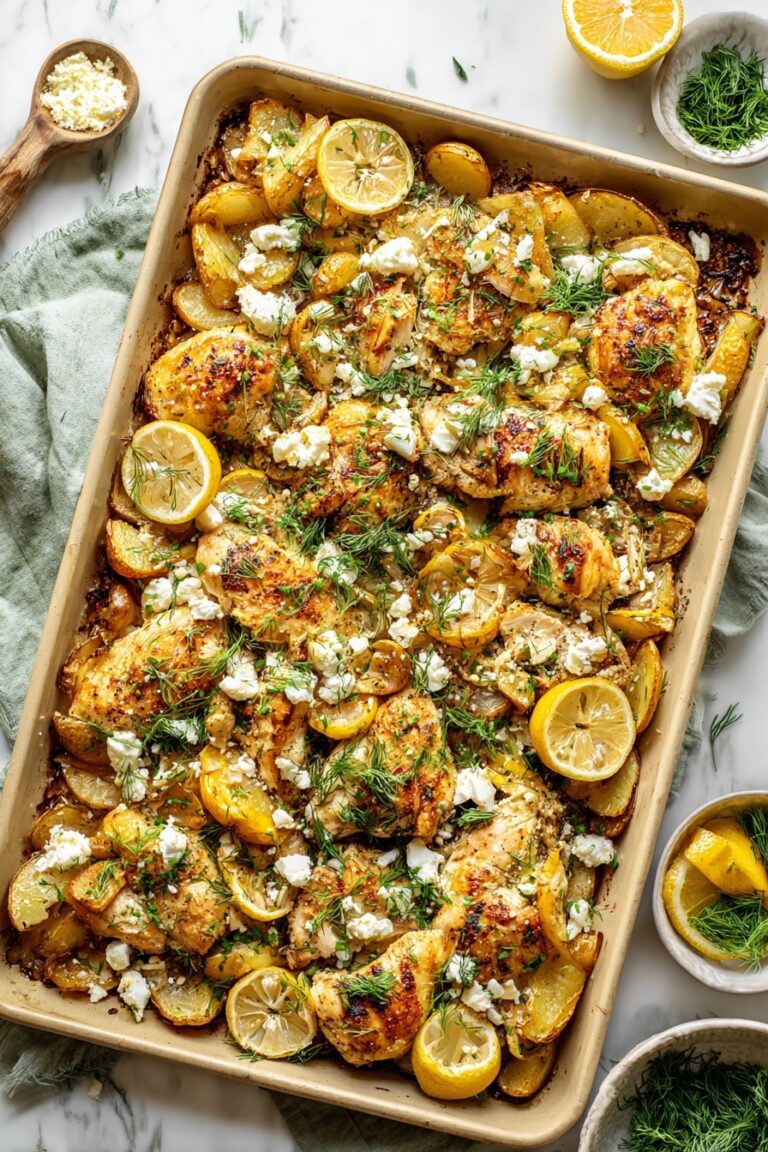 Lemon Garlic Chicken and Potatoes Sheet Pan Dinner Recipe