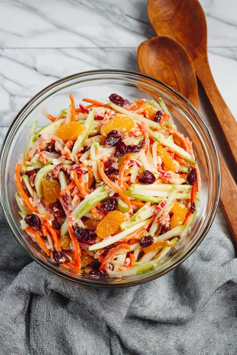 Carrot Apple Salad with Cranberries and Yogurt Recipe