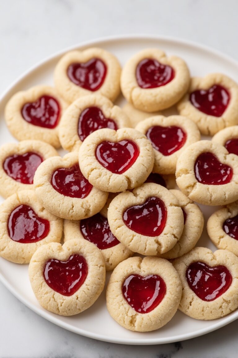 Heart Thumbprint Cookies with Jam Filling Recipe