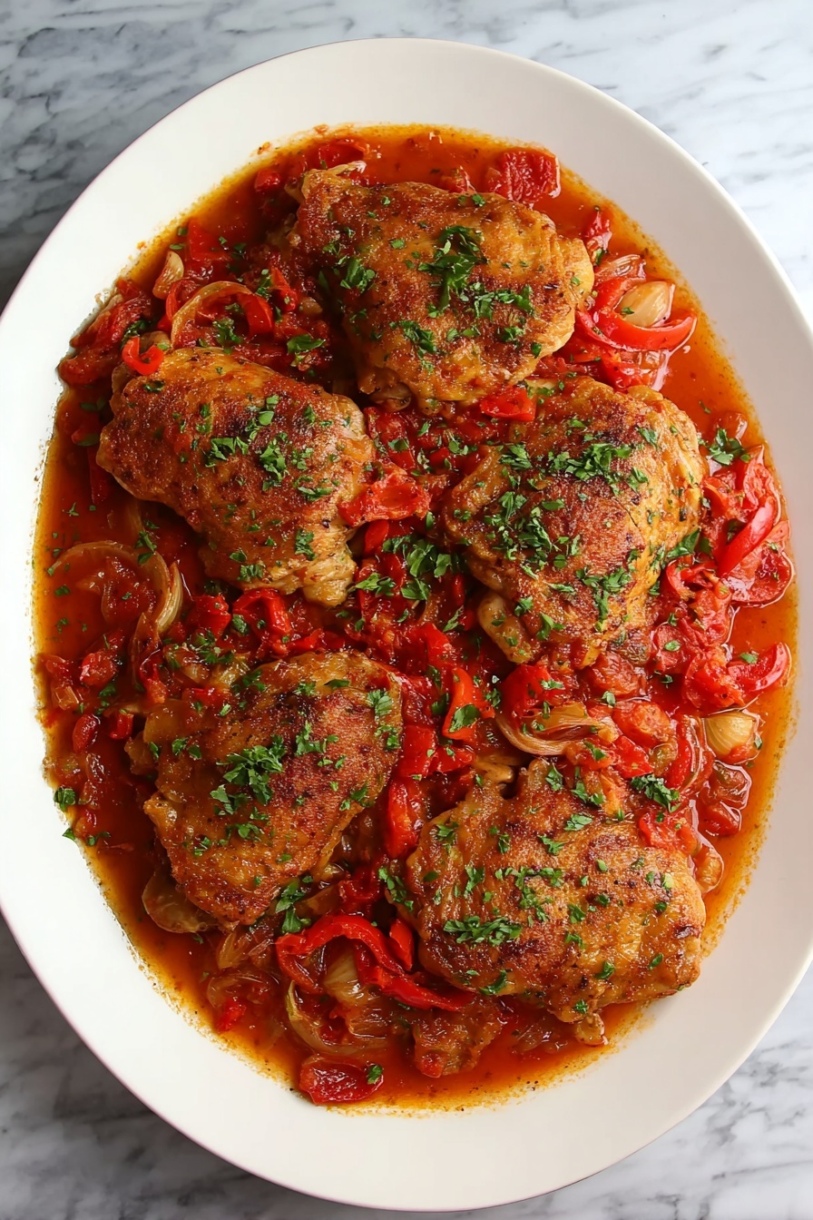 Chicken Cacciatore with Red Peppers Recipe