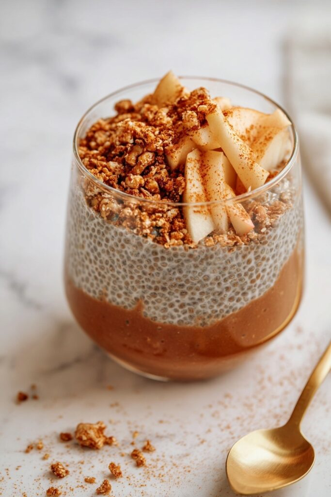 Apple Cinnamon Chia Pudding with Crispy Crumble Recipe