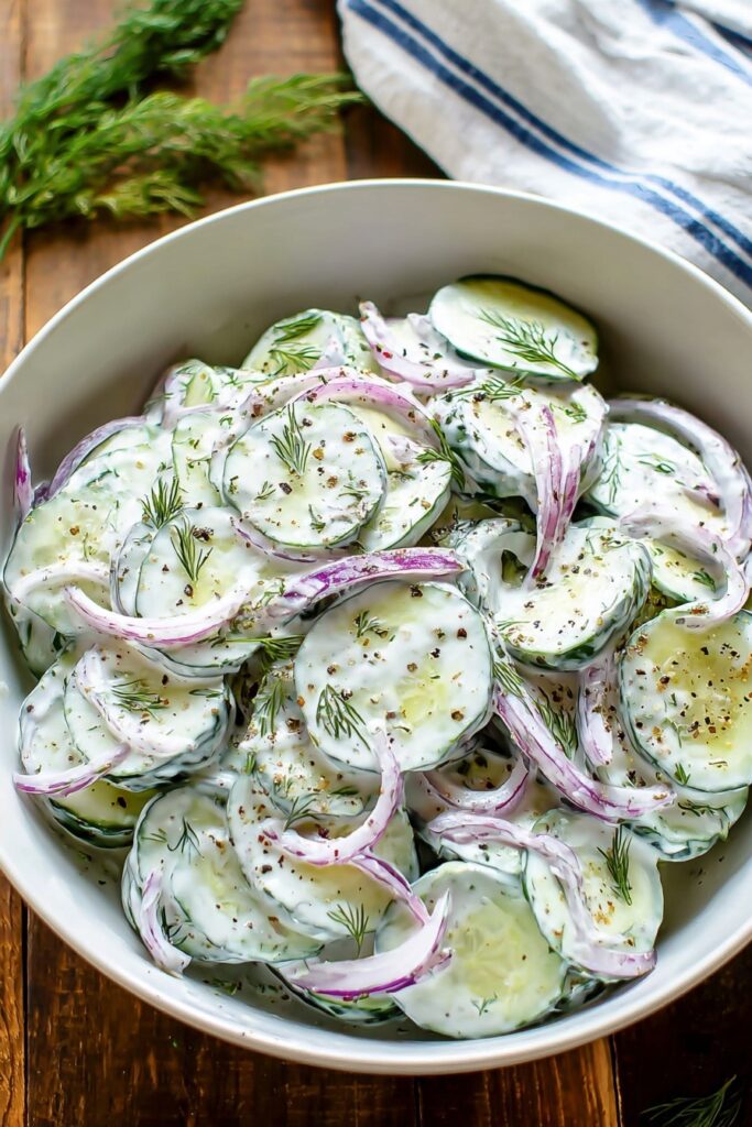 Creamy Cucumber Salad Recipe