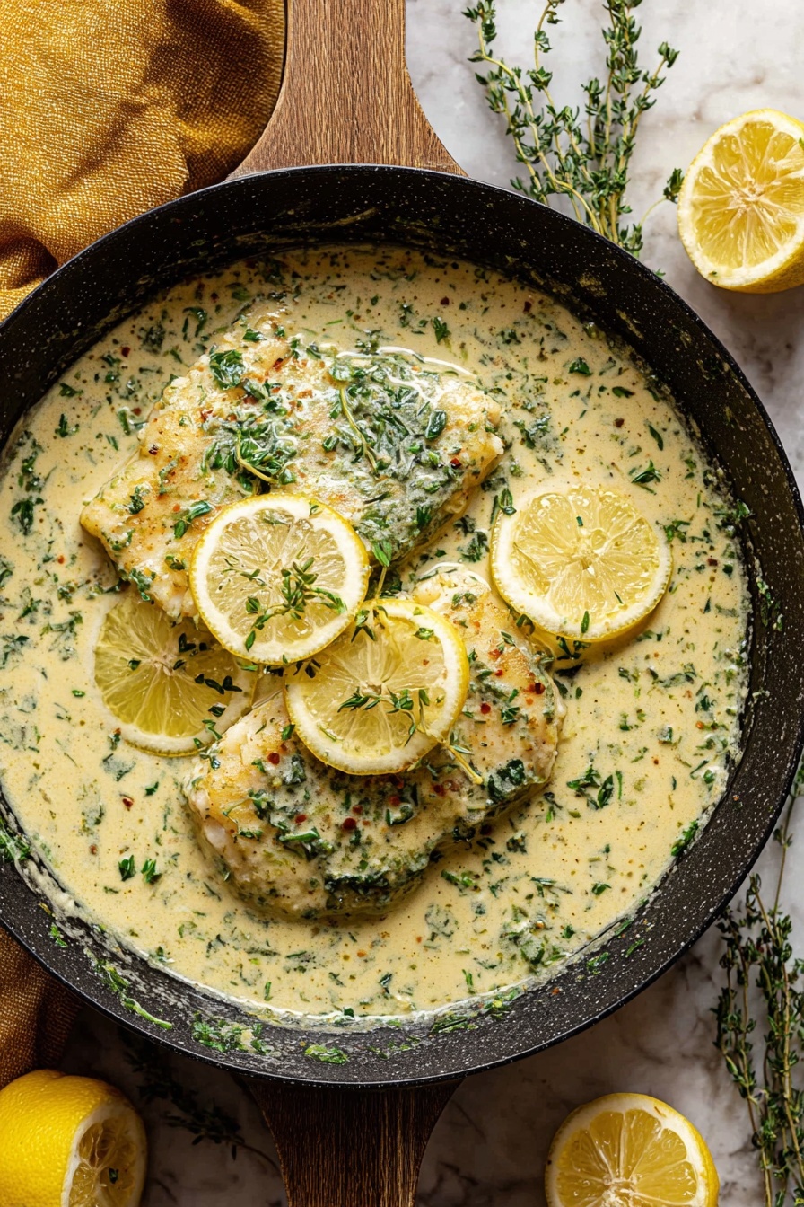 Creamy Lemon Garlic Tilapia Recipe - Serving