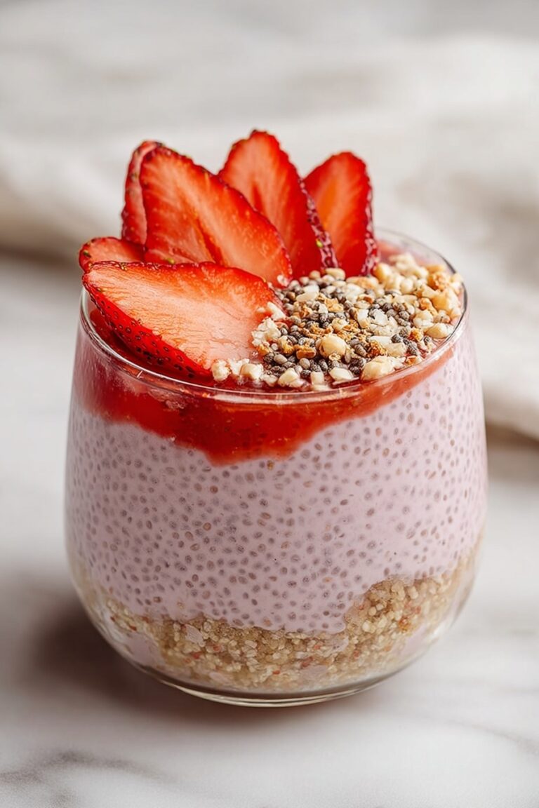 Strawberry Chia Pudding with Almond Crumble Recipe