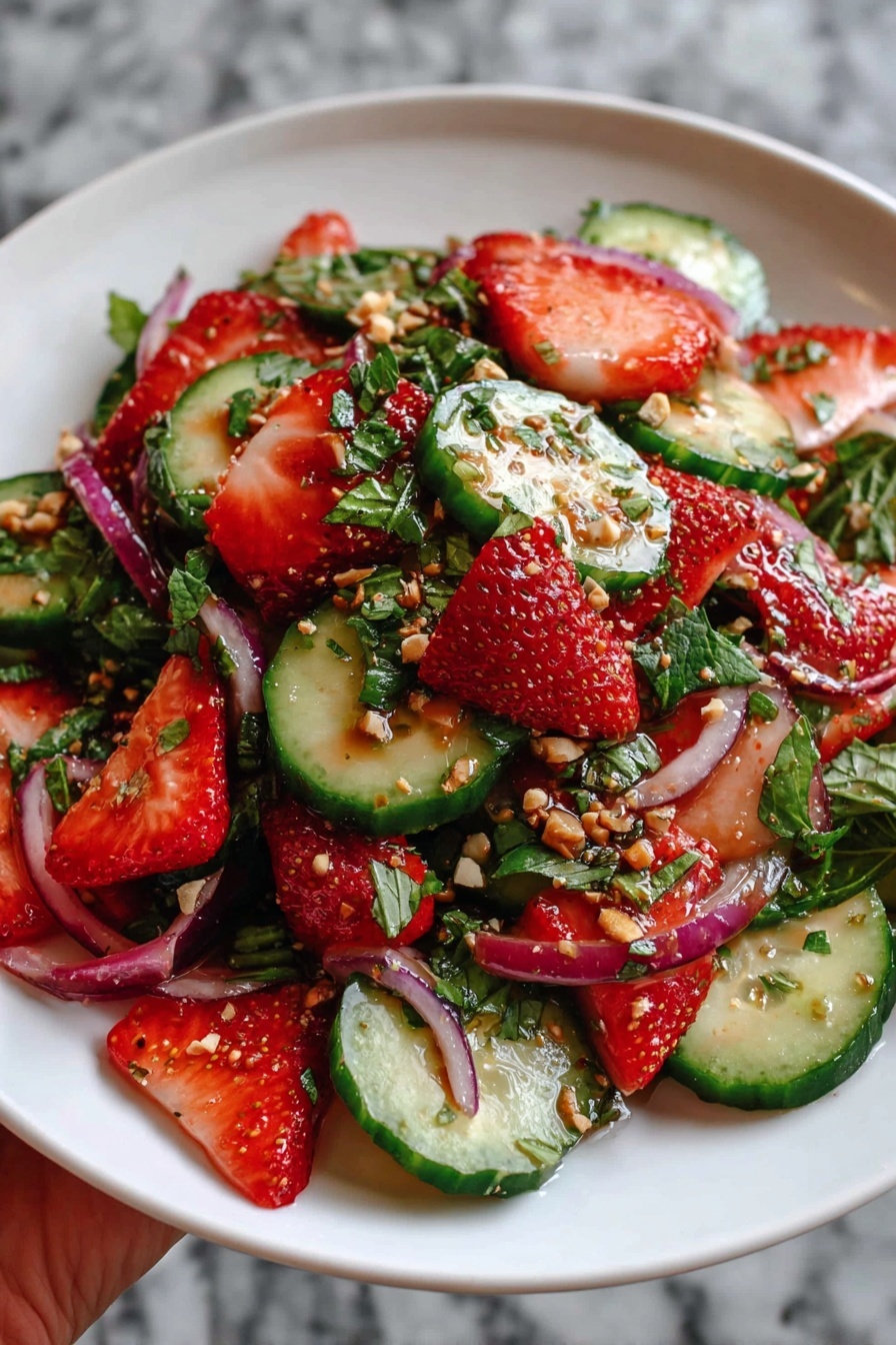 Cucumber Strawberry Salad with Mint Recipe - Recipe Step