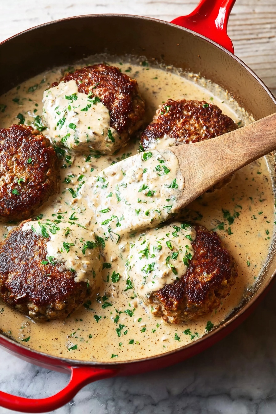 Creamy Whiskey Hamburger Steaks Recipe