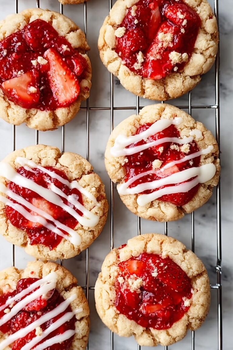Strawberry Shortbread Cookies with Vanilla Glaze Recipe